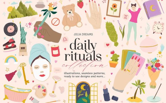 日常生活元素插画/图案收藏集 (ai,eps)