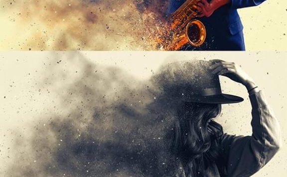 粒子色散粉碎ps照片效果 (psd)