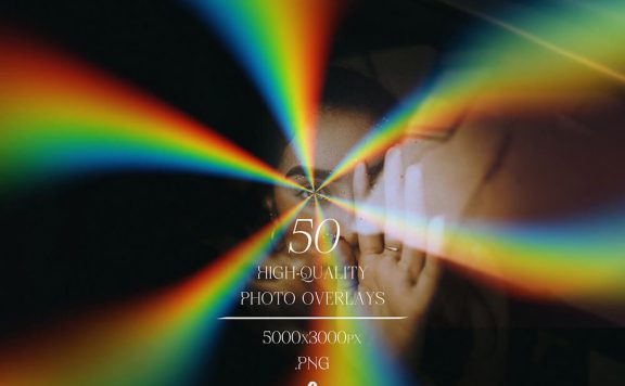 七色彩虹颜色照片叠层素材 (png)