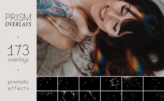 棱镜彩虹光照片叠层素材 (jpg)