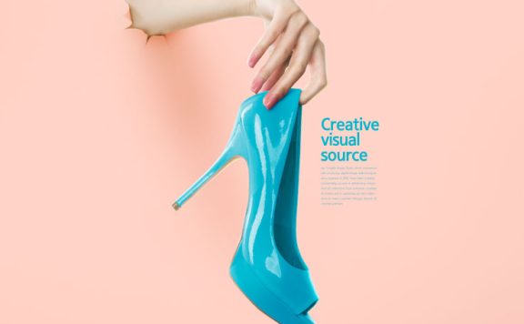 高跟鞋品牌创意视觉海报设计韩国素材 (psd)