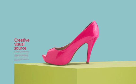 高跟鞋产品展示创意视觉海报设计韩国素材 (psd)