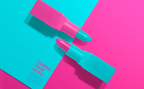 口红化妆品创意视觉海报设计韩国素材 (psd)