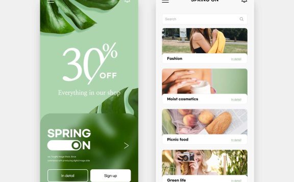 电商App引导页/产品分类页面设计模板 (psd)