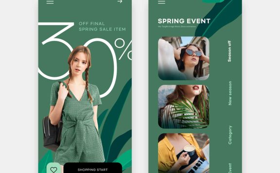 App春季促销活动页面设计模板 (psd)