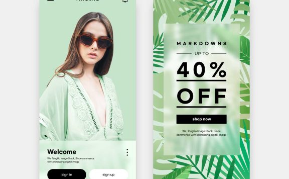 商店App引导页面设计模板 (psd)