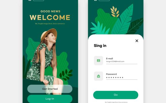 App注册登录页面设计模板 (psd)