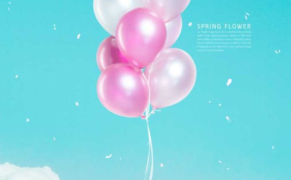 气球白云蓝天手机壁纸背景素材 (psd)