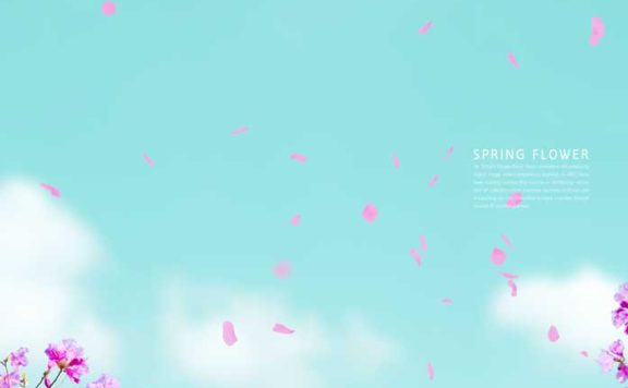 蓝天花瓣手机壁纸背景素材 (psd)