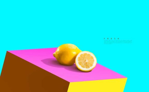 柠檬水果产品展示广告海报设计模板 (psd)