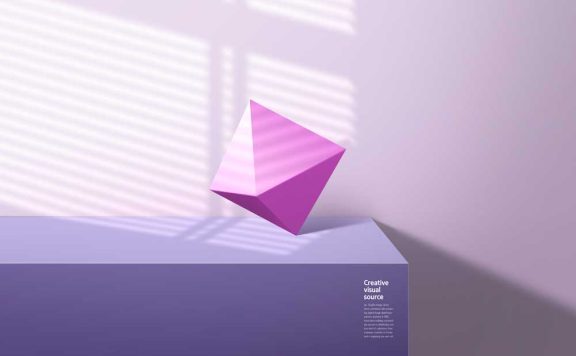 几何物体创意视觉海报设计模板 (psd)