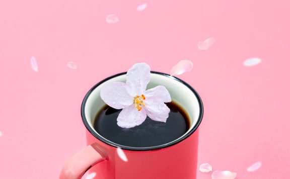 早餐咖啡春天主题海报设计模板 (psd)