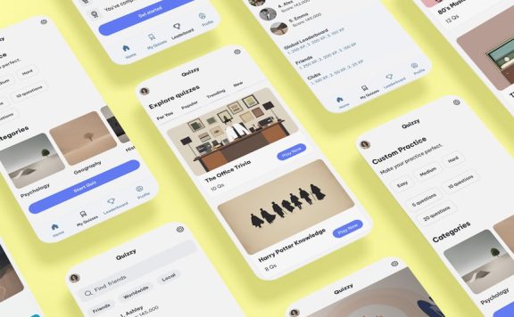 测验、测试、测验、知识和问答游戏应用APP UI KIT (FIG,XD,SVG,SKETCH,PSD)