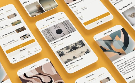 艺术品拍卖、招标行、投标市场应用APP UI KIT (FIG,SKETCH,SVG,XD,PSD)