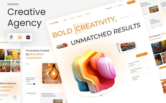 创意机构着陆页面网页模板 (FIG,SKETCH,XD)