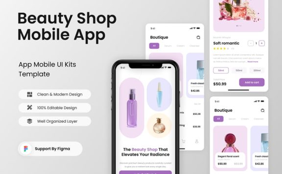 美容店移动应用APP UI KIT (FIG)