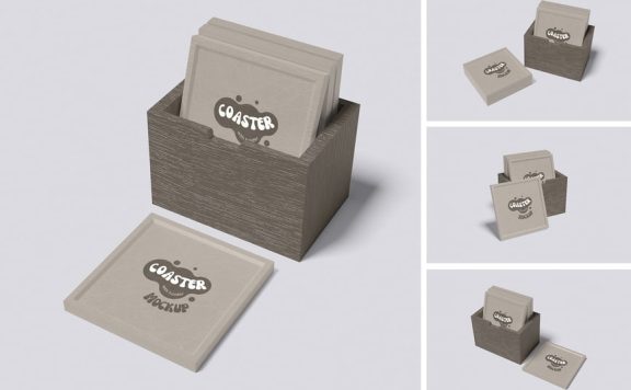 coaster杯垫设计样机 (PSD,PDF)
