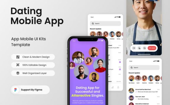 约会移动应用APP UI KIT (FIG)