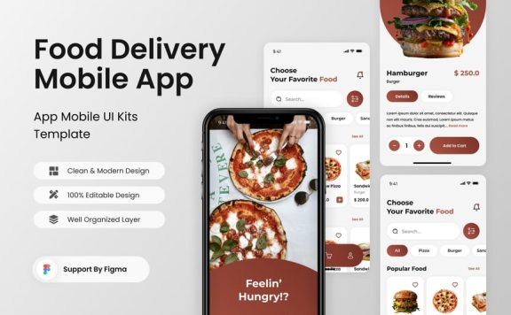 送餐移动应用APP UI KIT (FIG)