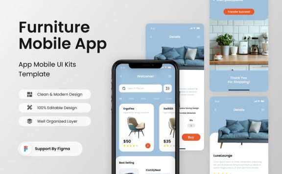 家具移动应用APP UI KIT (FIG)