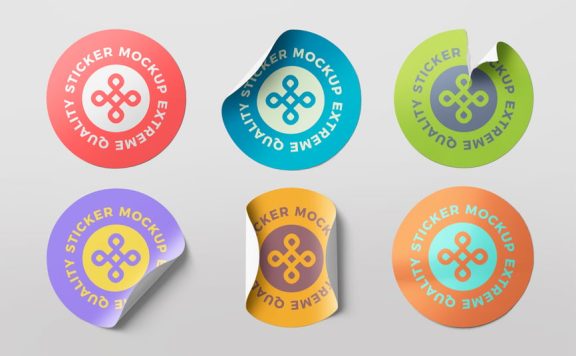贴纸模型样机 (PSD)