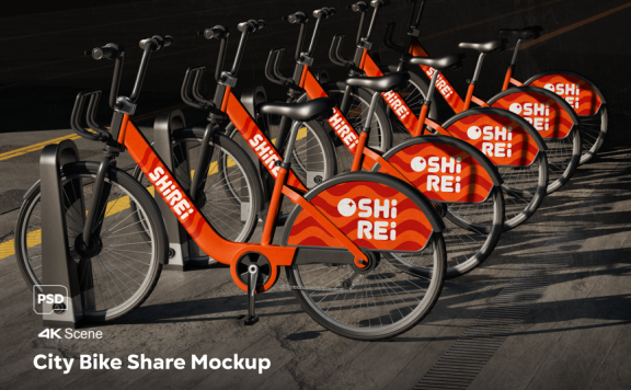 共享单车设计模型样机 (PSD)