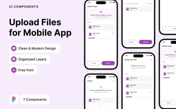 上传移动应用APP UI KIT (FIG)