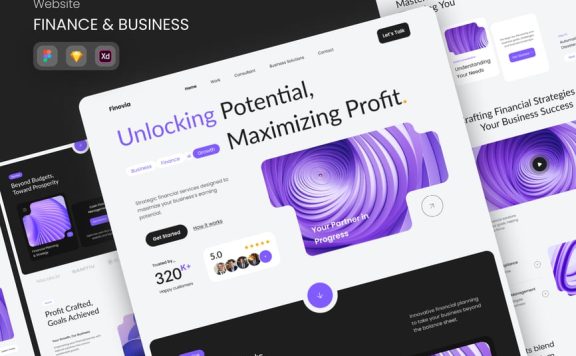 金融与商业网站UI模板 (FIG,SKETCH,XD)