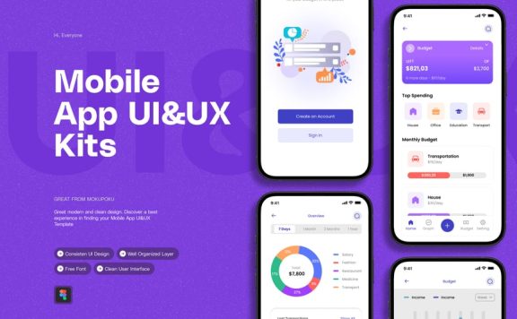 预算应用程序 – 移动应用APP UI KIT (FIG)