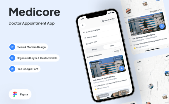 搜索医院页面APP UI KIT (FIG)