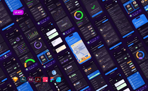 人力资源管理应用 APP UI KIT (XD,SKETCH,PSD,FIG)