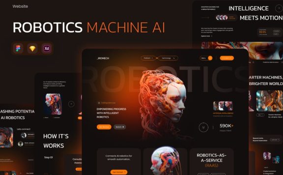 机器人 AI网页模板 (FIG,SKETCH,XD)