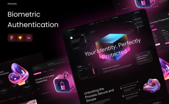 生物识别网页模板 (FIG,XD,SKETCH)