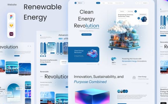 可再生能源网页模板 (FIG,SKETCH,XD)