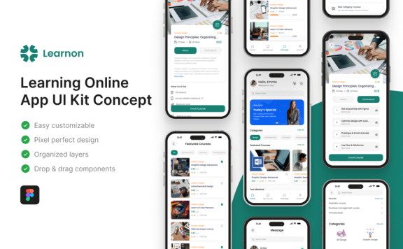 在线学习应用 APP UI KIT (FIG)