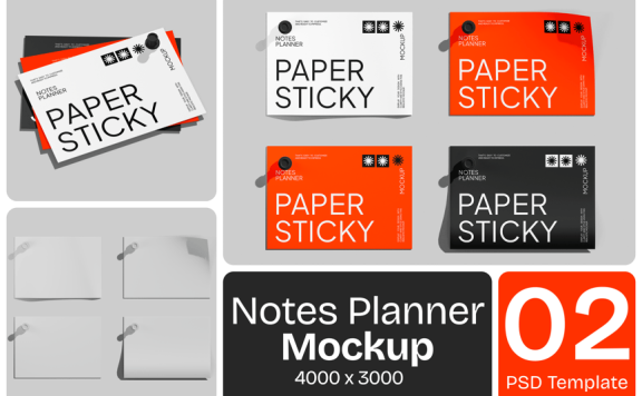 粘笔笔记计划器模型样机 (PSD)