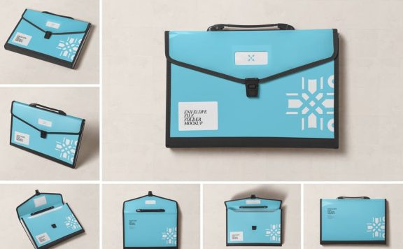信封文件文件夹模型样机 (PSD)