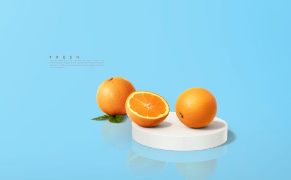 橙子水果海报设计模板 (psd)