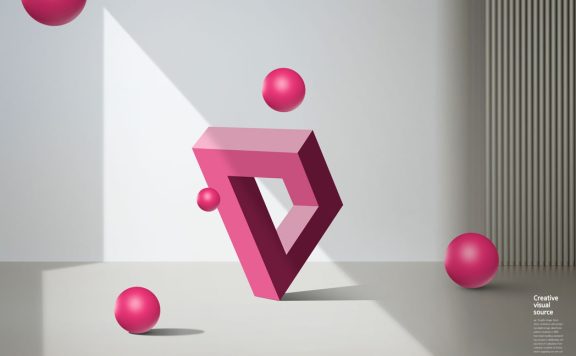 几何阴影空间创意视觉海报设计模板 (psd)