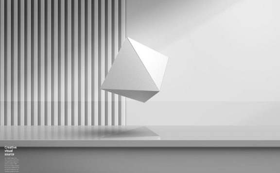 银色空间创意视觉海报设计模板 (psd)