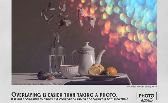 彩虹散景照片叠层JPG素材
