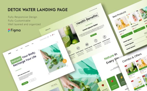 排毒饮品网站着陆页 (FIG)
