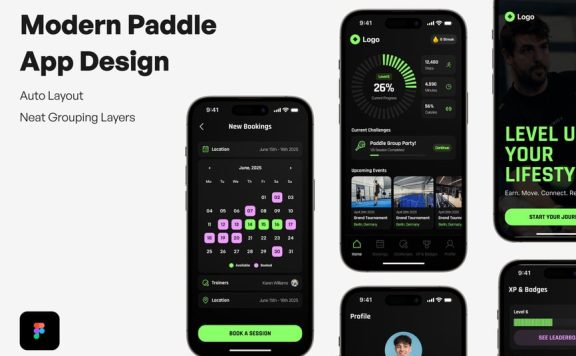 运动预约应用APP UI KIT (FIG)