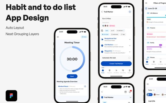 习惯行为和列表应用APP UI KIT (FIG)