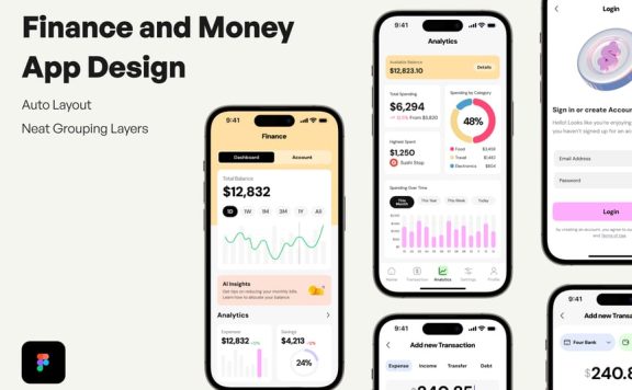 金融和货币应用APP UI KIT (FIG)