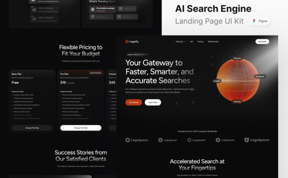 AI搜索引擎着陆页网页UI模板 (FIG)