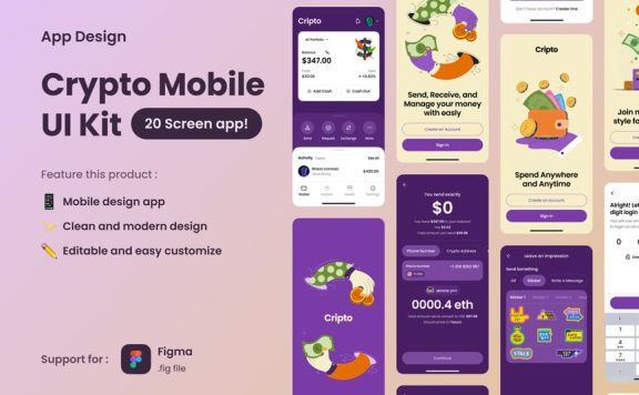 加密移动应用APP UI KIT (FIG)