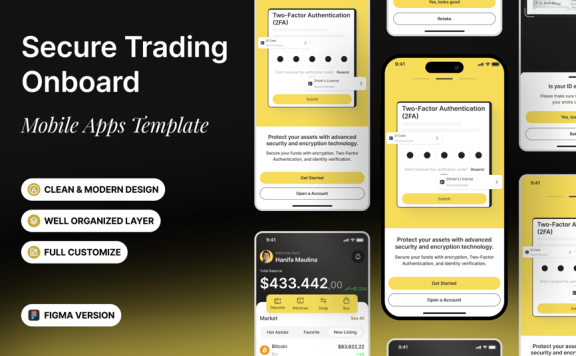 安全交易App新手引导模板APP UI KIT (FIG)