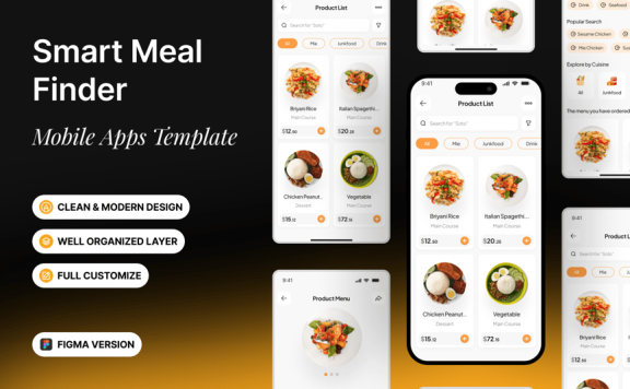 餐点移动应用 APP UI KIT (FIG)