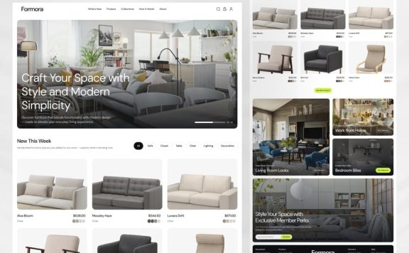 家居家具着陆页网页UI模板 (FIG)